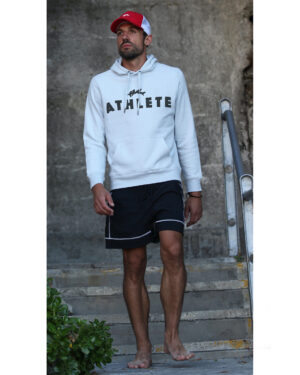 Hai Hoodie Men - Black Athlete Print